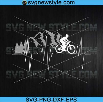 Mountain Biking Heartbeat Biker Svg Riding Outdoors Svg Png Dxf Eps