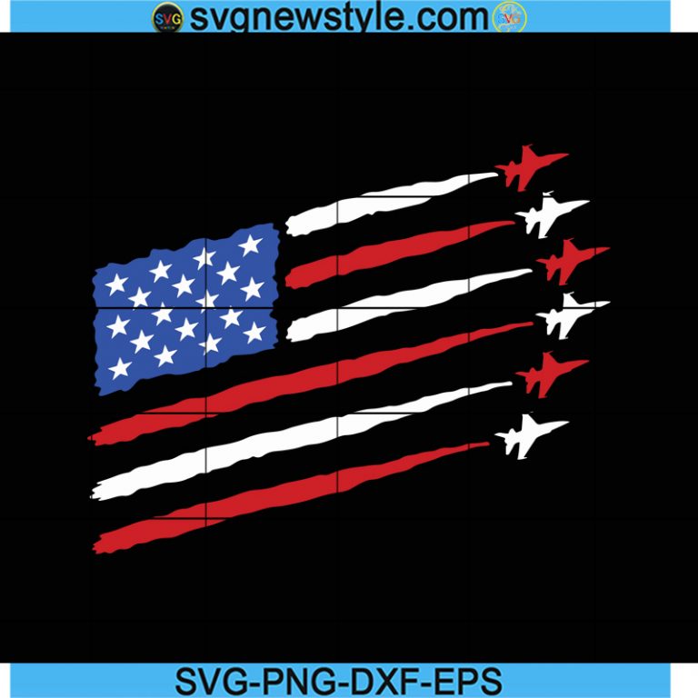 American Flag Jet Fighter Svg 4th Of July Flag Svg Distressed USA