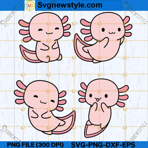 Axolotl Svg Bundle Axolotl Cartoon Svg Png Dxf Eps