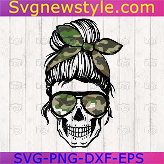 Download Camo Mom Skull Svg Messy Bun Skull Svg Mom Life Svg Momlife Skull Svg Patriotic Svg Svg Files For Cricut Silhouette Cameo Svg New Style