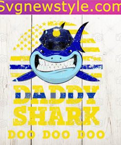 Daddy shark doo doo doo Png, Retro Shark Svg, daddy shark png