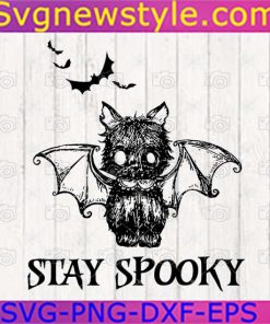 Bat Stay Spooky Svg, Stay Spooky Svg, Cat Bat Svg, Png, Eps, Dxf, Cricut File