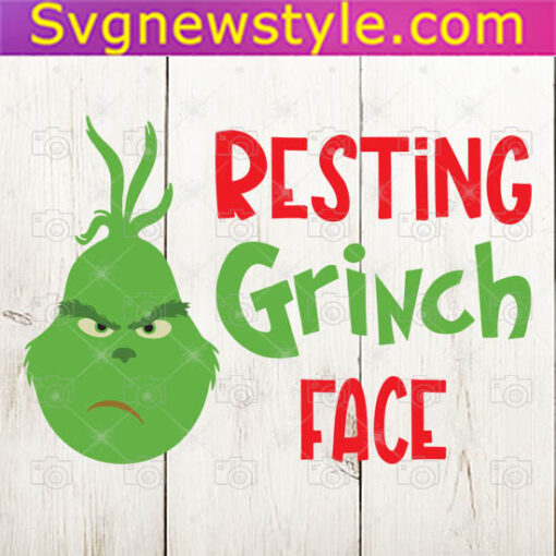 Resting Grinch Face Svg