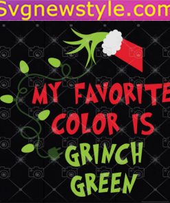 My favourite color is grinch green Svg, Christmas Lights Svg, grinch green Svg