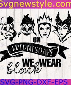 Jane On Wednesdays We Wear Black Villains SVG, Cricut File Silhouette Art