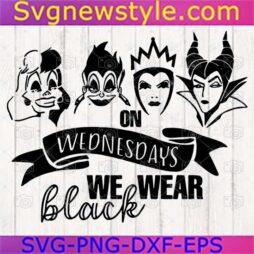 Jane On Wednesdays We Wear Black Villains SVG