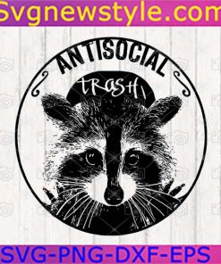 Raccoon Anti Social Svg File, Raccoon Face Svg, Anti Social Trash Svg