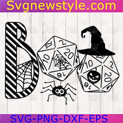 Boo Roll D20 Dnd Halloween Svg