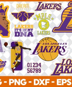 Lakers SVG Bundle, Los Angeles Lakers Svg, NBA Team Svg, Basketball Svg