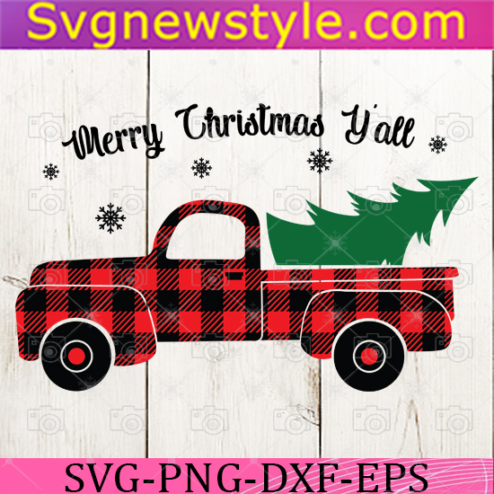 Vintage Christmas Truck Svg Merry Christmas Svg Merry Christmas Y All Svg Yall Svg Christmas Tree Truck Svg Truck With Tree Svg Dxf Svg New Style