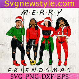 Afro Girls Merry Friendsmas Christmas Svg