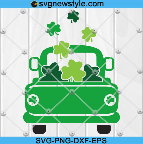 St Patricks Day Old Truck Svg, Shamrock Truck Svg, Digital Download
