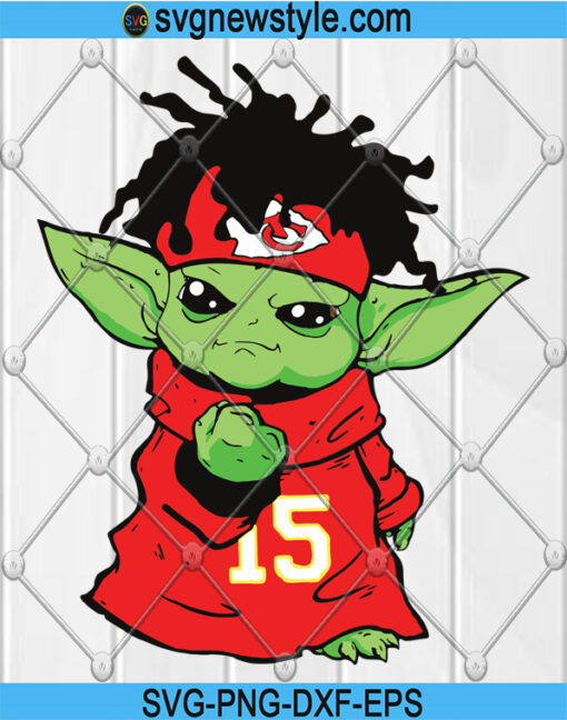 Baby Yoda Mahomes 15 KC Svg