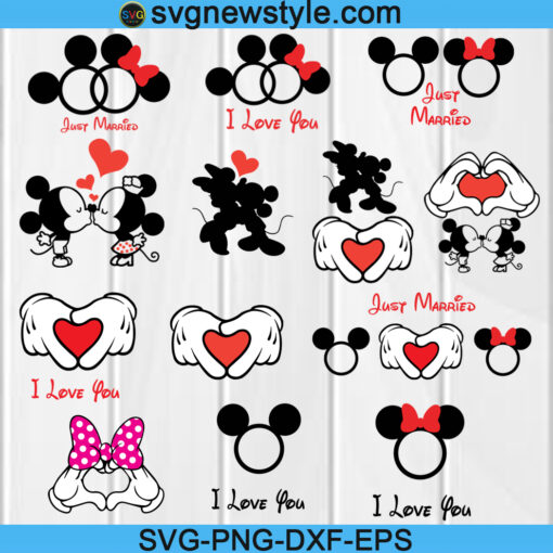 Just Married Mickey Minnie svg bundle