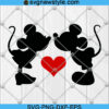 Mickey and Minnie kissing Svg