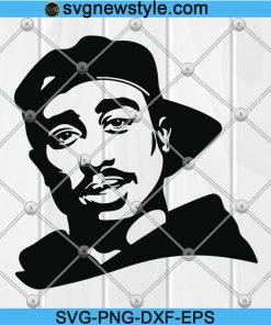 2PAC SVG Cutting Files #5, Rapper Digital, Tupac Shakur Portrait SVG