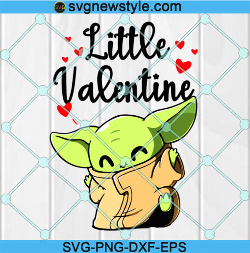 Little Valentine Baby Yoda svg