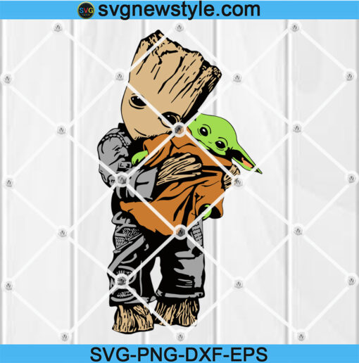 Baby Groot Hug Baby Yoda Svg