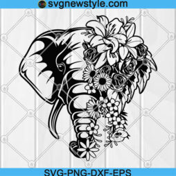 Floral Elephant Svg File