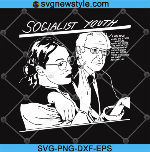 Bernie Sanders And Alexandria Ocasio Svg