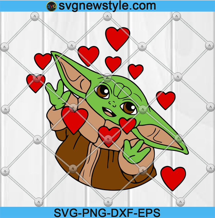 Download Valentine Baby Yoda Svg, Yoda Valentine SVG, Valentine day ...