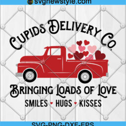 Cupid's Delivery Co Red Truck Svg