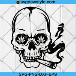 Skull Smoking weed SVG