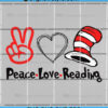 Peace love Reading Svg