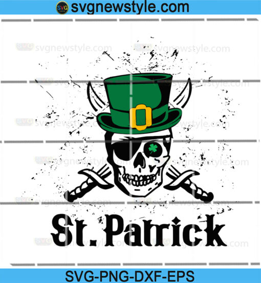 Patricks Day Skull Svg