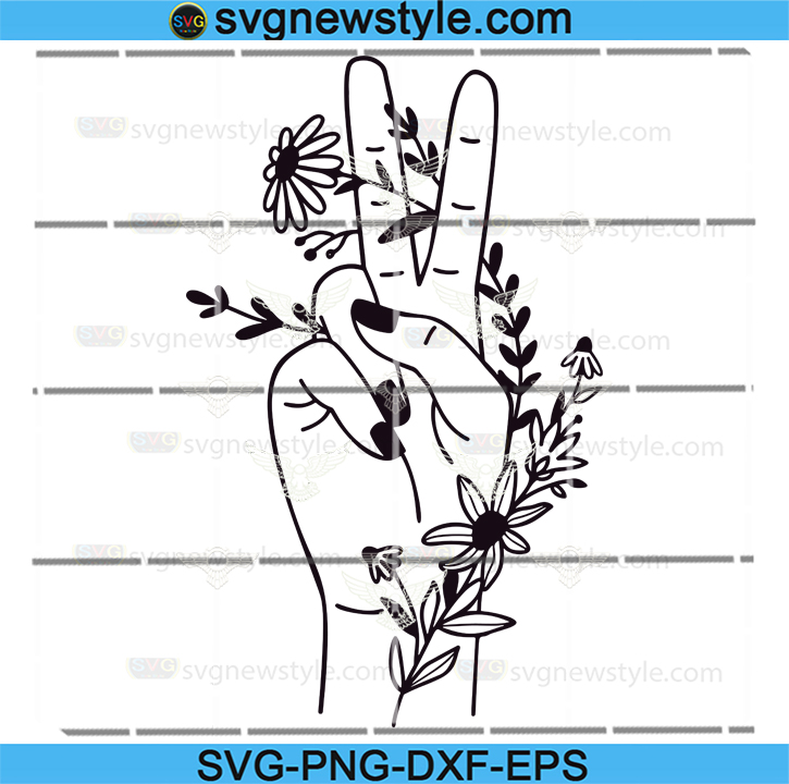 Wildflower Svg Peace Sign Floral Bouquet Svg Png Dxf Eps Cricut File Silhouette Art Svg New Style