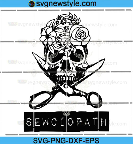 Sewciopath Skull SVG