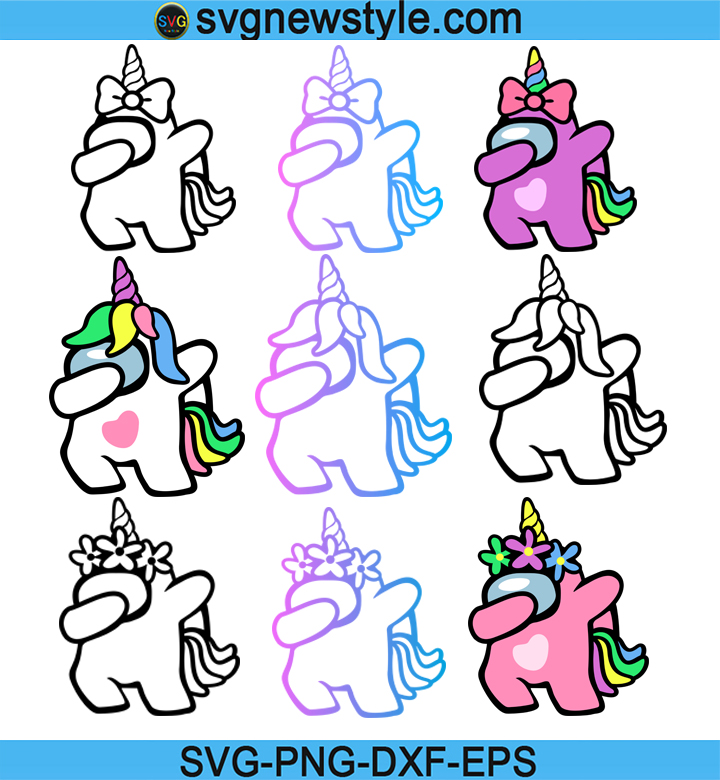 Among Us Character SVG Unicorn Shirt SVG Cricut Svg Silhouette Svg Unicorn Cup Among Us Unicorn SVG Custom Cut Files SvgPng