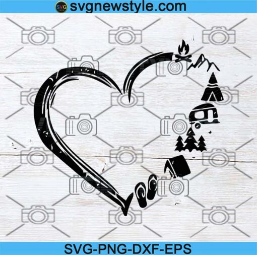 Camping Heart SVG