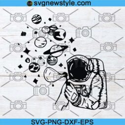 Astronaut making Planet Soap Balloons Svg