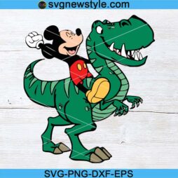 Mickey And Dinosaur Svg