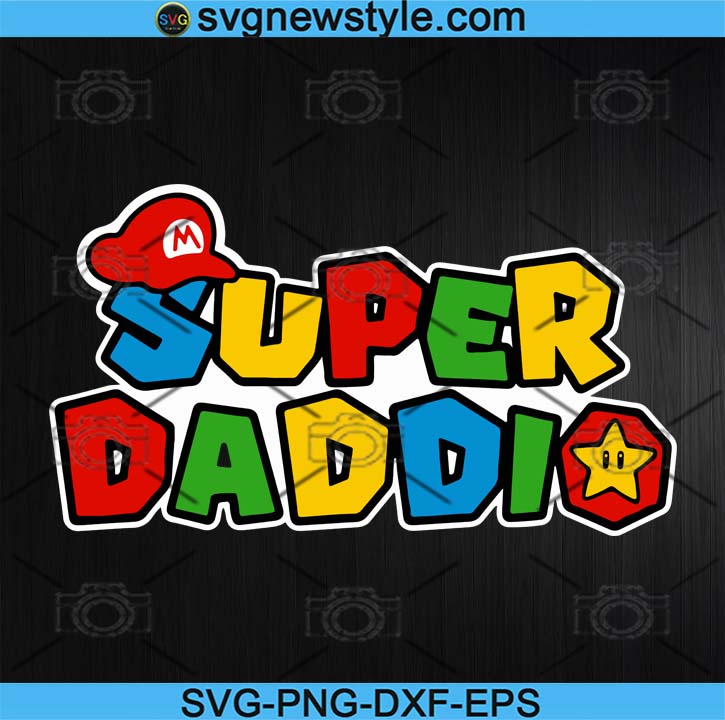 Super Mario Style Super Dad Svg File for Cricut Eps Father's Day Svg Mother's Day Svg Png Vector File Super Mom Svg