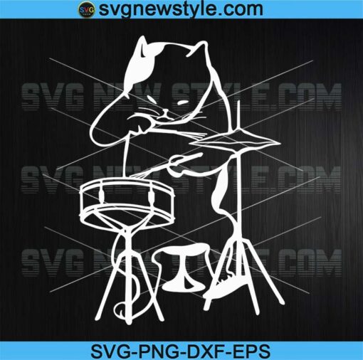 Drummer Cat Svg