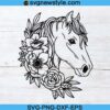 Horse with Flowers Svg