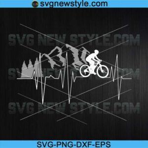 Mountain biking Heartbeat Biker Svg
