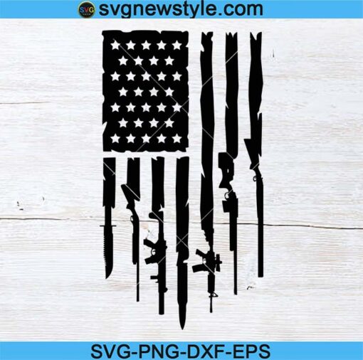 American Gun Flag Svg