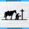 Cowboy kneeling praying Svg