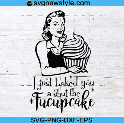 Retro woman cupcake funny graphic Svg