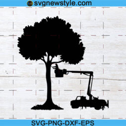Tree Trimmer and Bucket Truck Svg