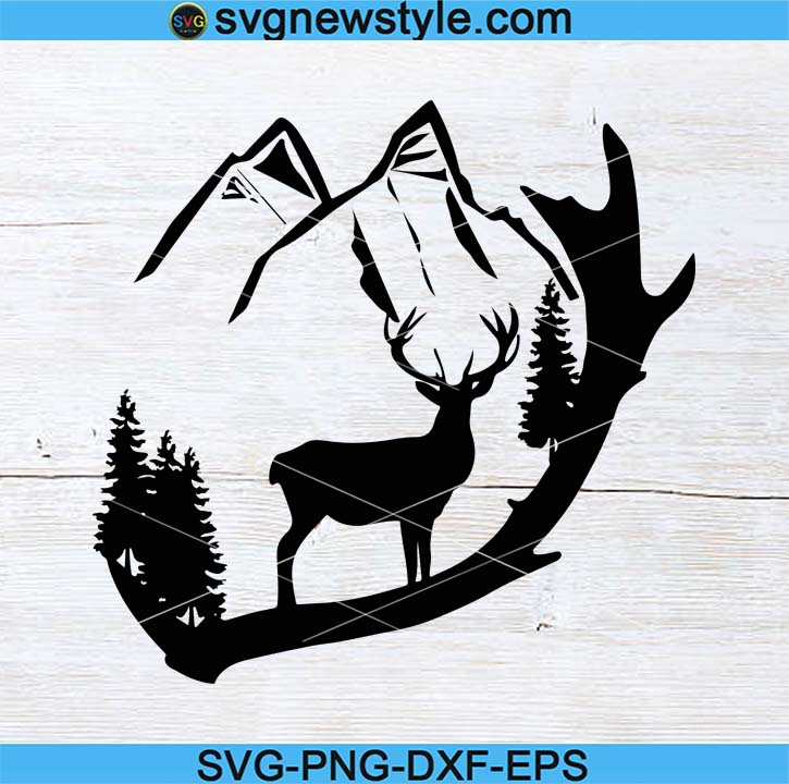 Deer Svg Deer Antler Svg Hunting Svg Deer Hunting Season Svg Wild Animals Clipart Buck Svg Png Dxf Eps Cricut File Silhouette Art Svg New Style