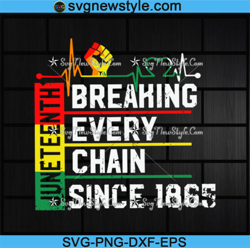 Juneteenth Breaking Every Chain Since 1865 Svg