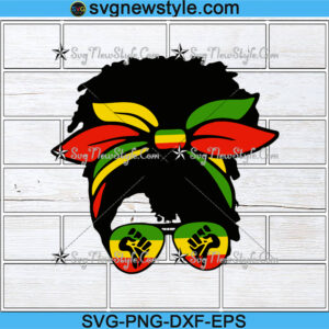 Messy Bun Juneteenth Svg