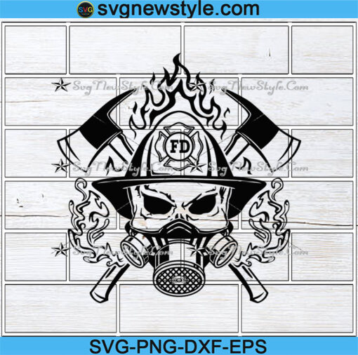 US Firefighter Skull Svg