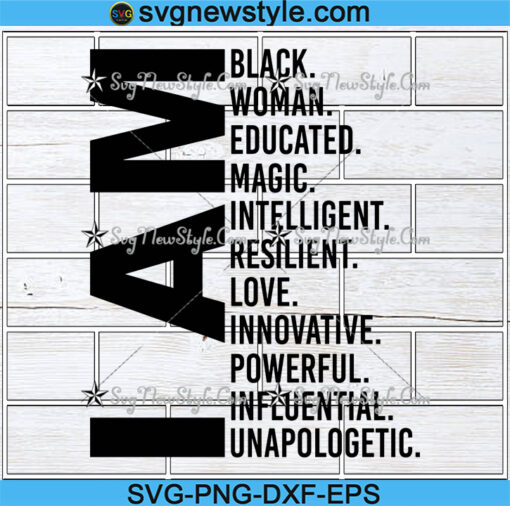 I Am Black Woman Svg