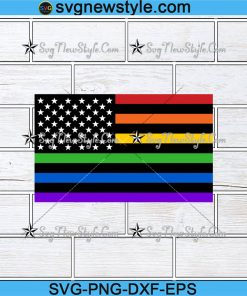 American pride rainbow flag Svg, LGBT Svg, Png