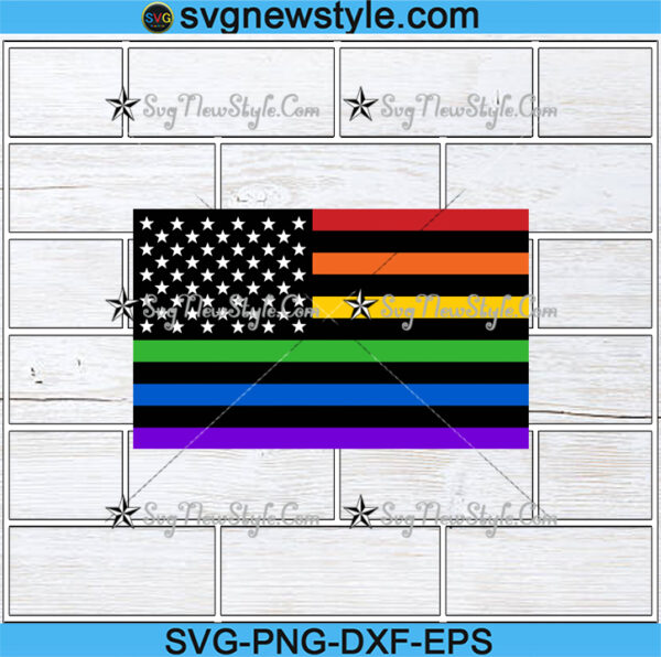 American Pride Rainbow Flag Svg, LGBT Svg, Png, Digital Downloads